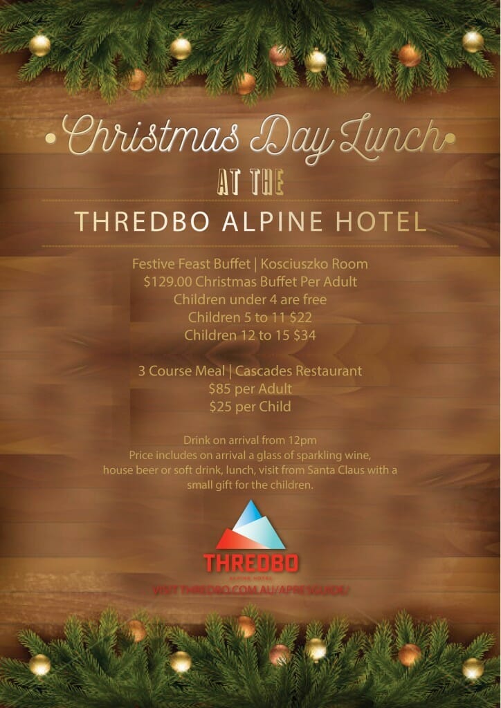 thredbo alpine hotel christmas lunch 2015