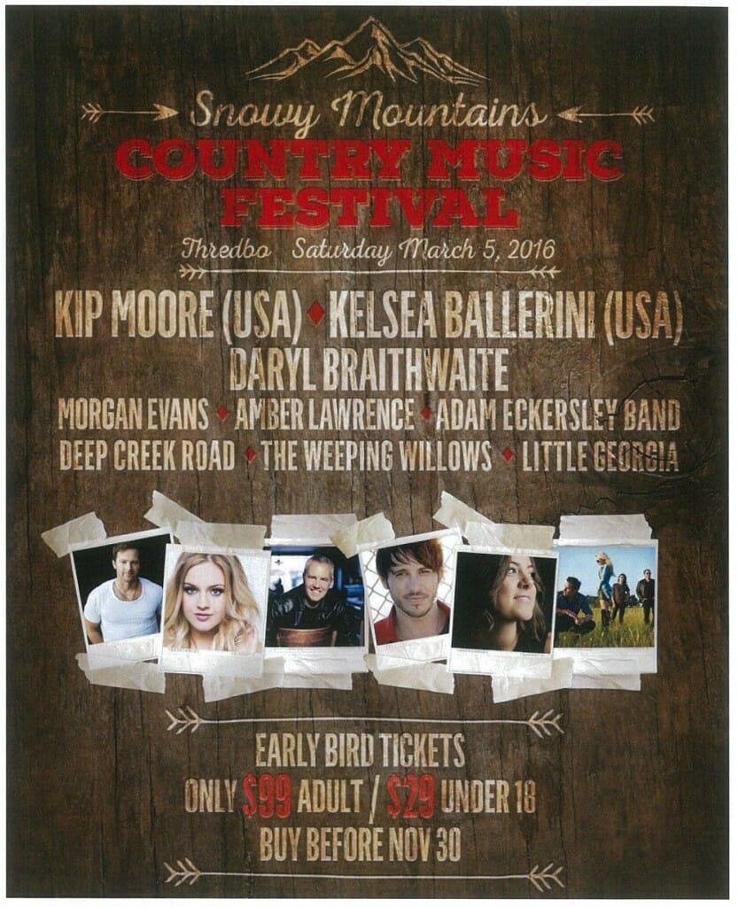 snowy mountains country music festival march 5 2016