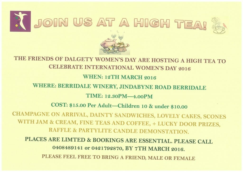 Dalgety Womens High Tea