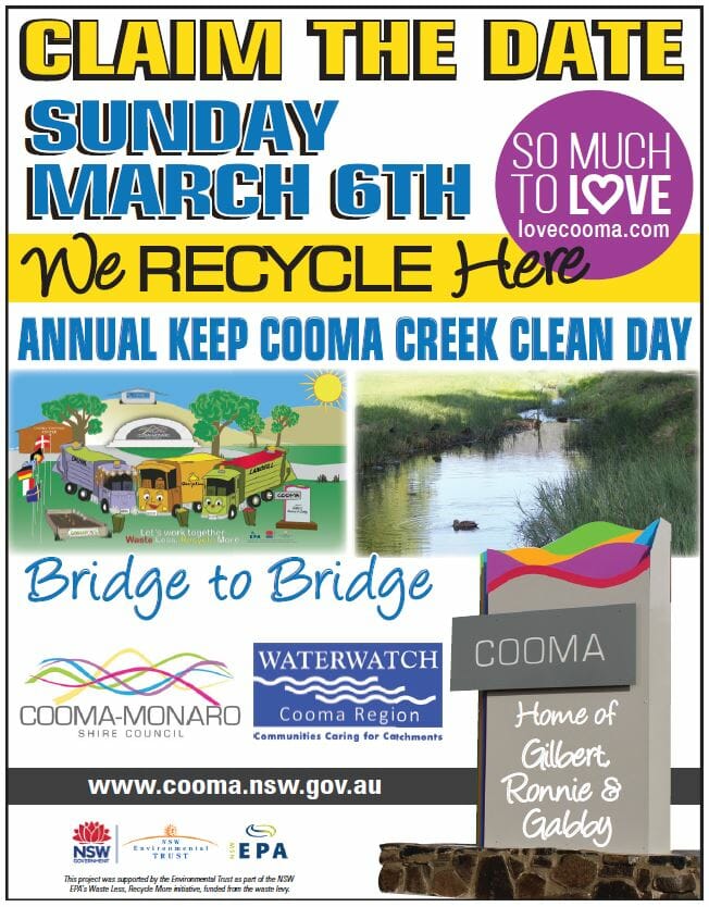 annual keep cooma creek clean 6 march 16