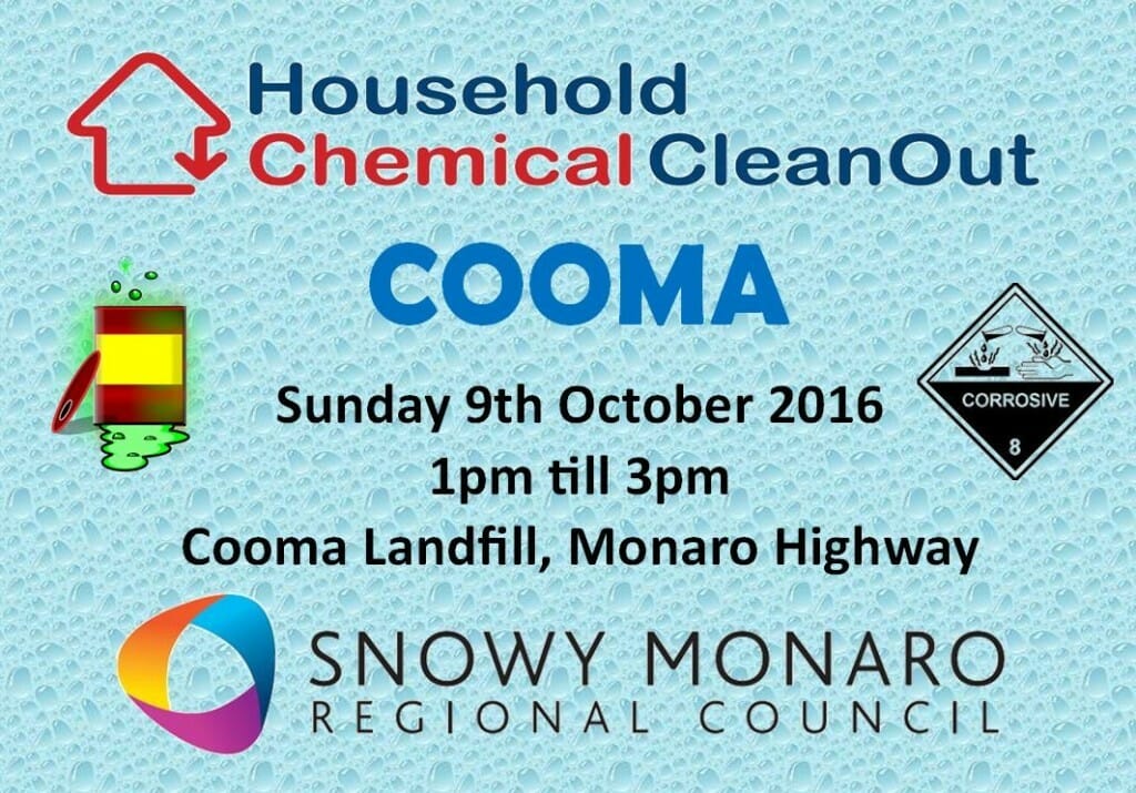 Cooma household chemical cleanout 9th oct 16