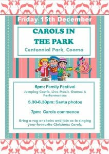 Carols in the Park Centennial Park Cooma Christmas 2017