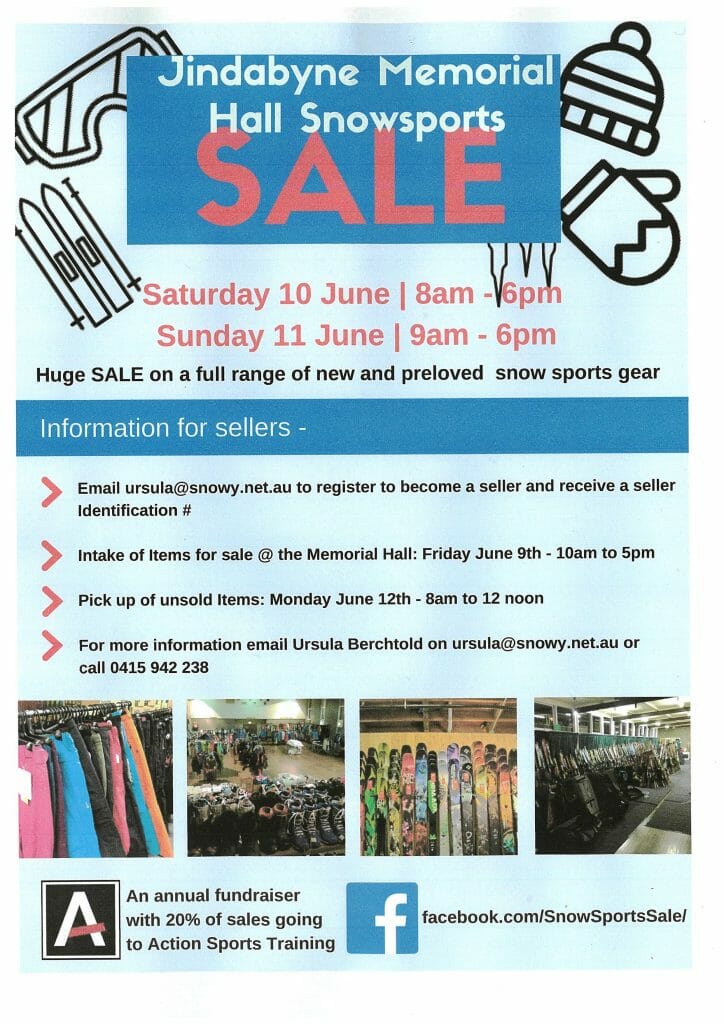 Jindabyne Memorial Hall Snowsports SALE Visit Cooma
