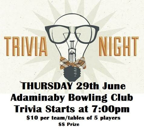 Trivia Night Adaminaby Bowling Club