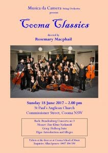 Musica da camera cooma concert St Paul's Anglican Church 18th June