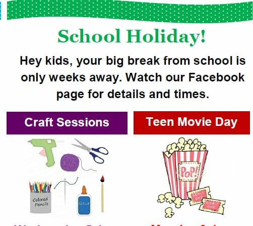 Library Activities – July School Holidays (Movie Day)