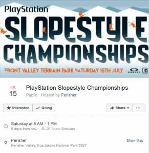 PlayStation Slopestyle Championships Front Valley Perisher 2017