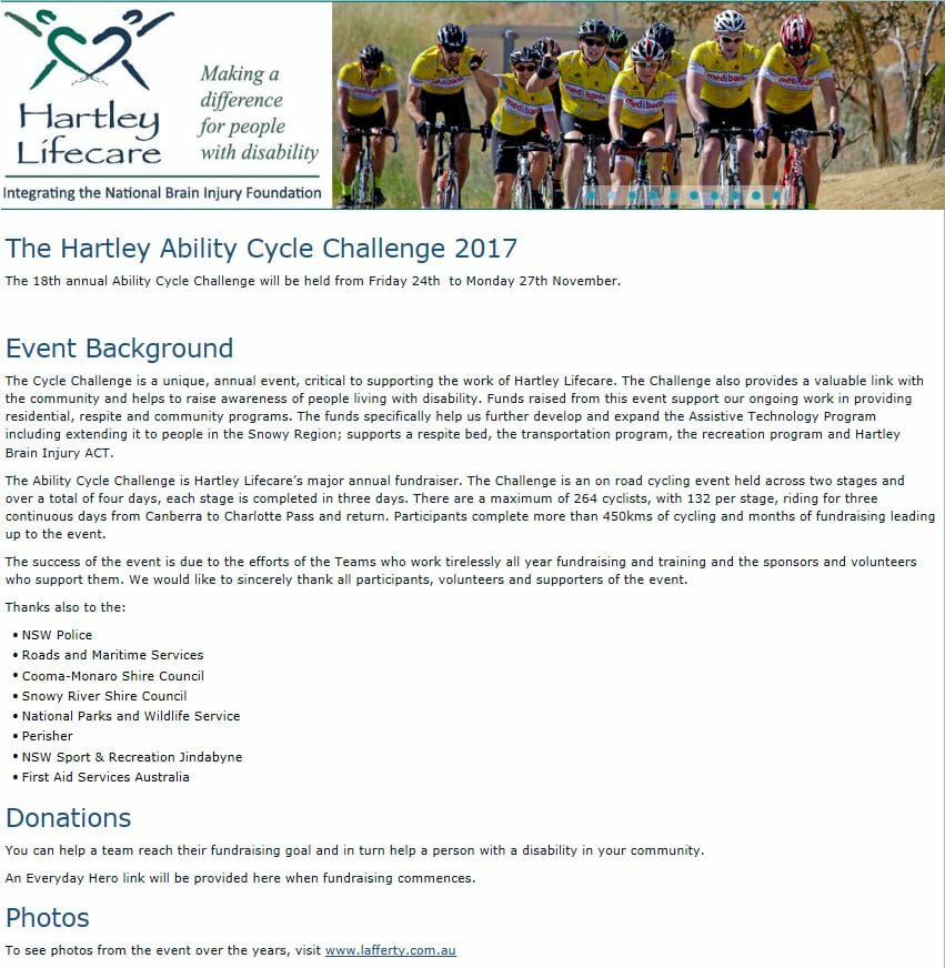 The 18th annual Hartley Ability Cycle Challenge 2017 - Visit Cooma