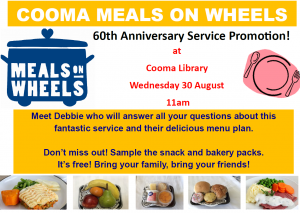Cooma Meals on Wheels 60th Anniversary Service Promotion