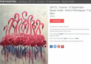 Pub Painting Vicki's Flamingoes September 2017