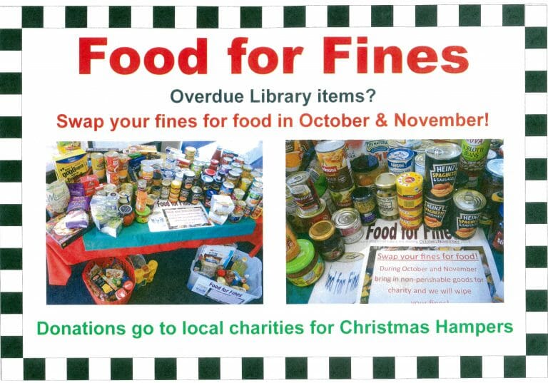 Swap your library fines for food in October & November
