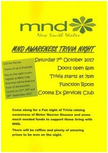 mnd awareness trivia night fundraiser cooma
