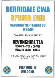 Berridale CWA Spring Fair 2017