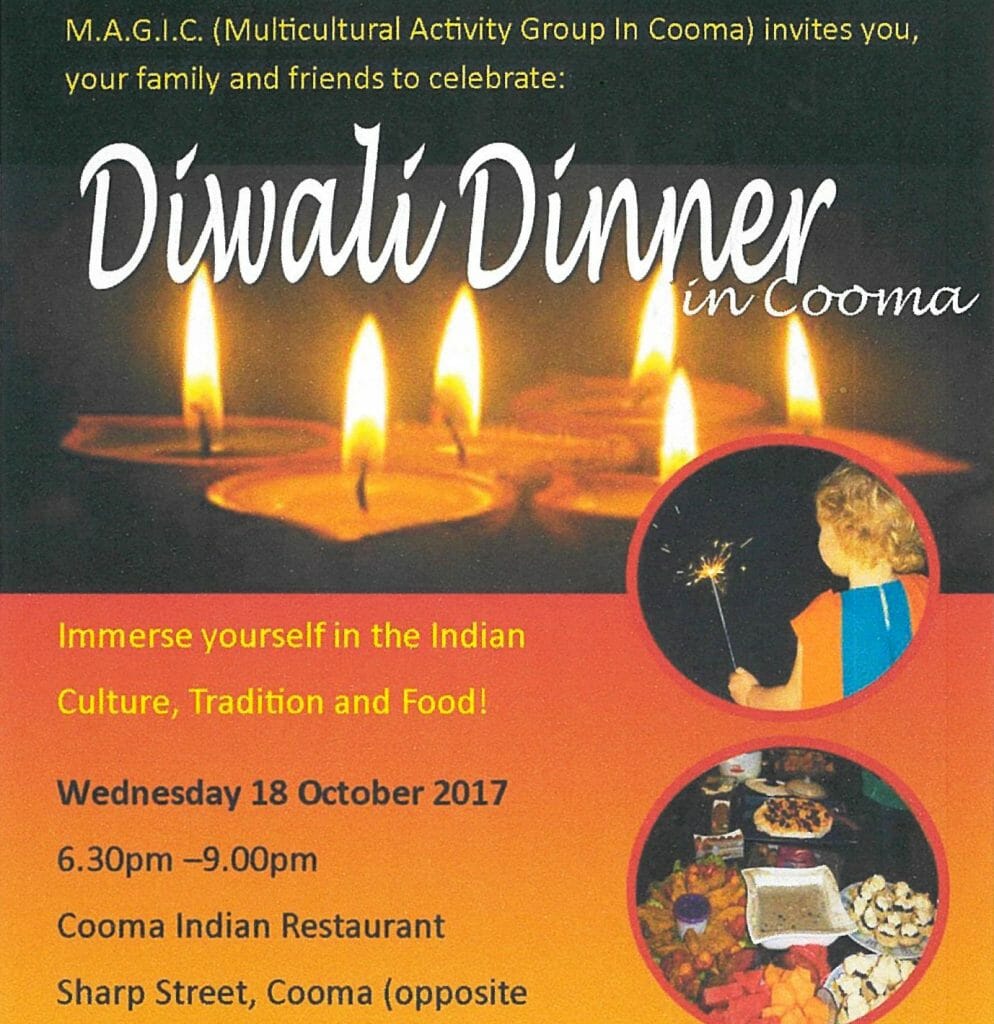 Diwali Dinner in Cooma M.A.G.I.C Indian Culture