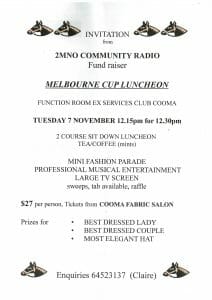 Melbourne Cup Luncheon 2mno community radio