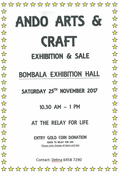 Ando Arts & Craft Exhibition & Sale @ the Relay for Life, Bombala
