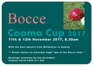Bocce Cooma Cup 2017 Dinner Dance
