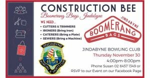 Boomerang Bags Construction Working Bee Jindabyne