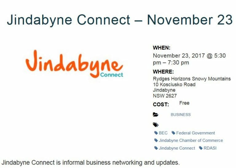 Jindabyne Connect – information business networking and updates at Rydges Horizons