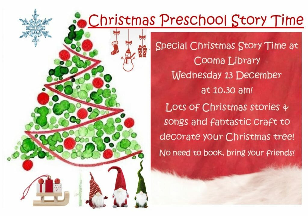 Christmas Preschool Story Time - Cooma Library - Visit Cooma