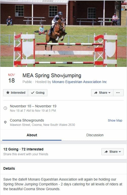 Monaro Equestrian Association (MEA) Spring Showjumping at Cooma Showgrounds
