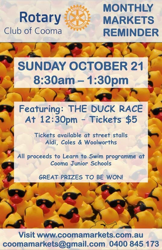Cooma High Country Rotary Markets & Duck Race