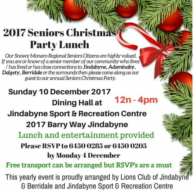 2017 Seniors Christmas Party Lunch