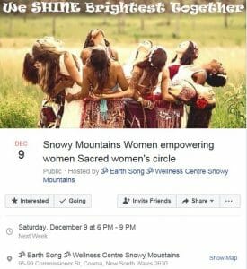 Snowy Mountains Women's Circle Earth song Wellness Centre