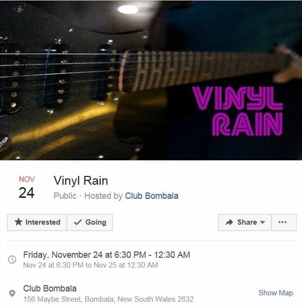 VINYL RAIN at Club Bombala