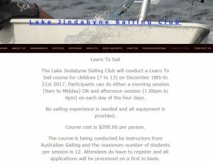 Little Tackers Learn To Sail at Lake Jindabyne Sailing Club