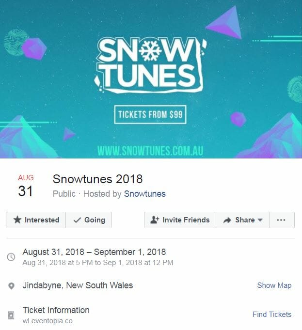 Snowtunes 2018 Music Festival at the Claypits in Jindabyne