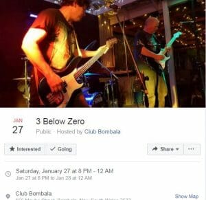 3 Below Zero performing at Club Bombala