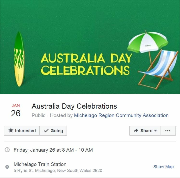 Australia Day Breakfast Celebrations at the Michelago Train Station