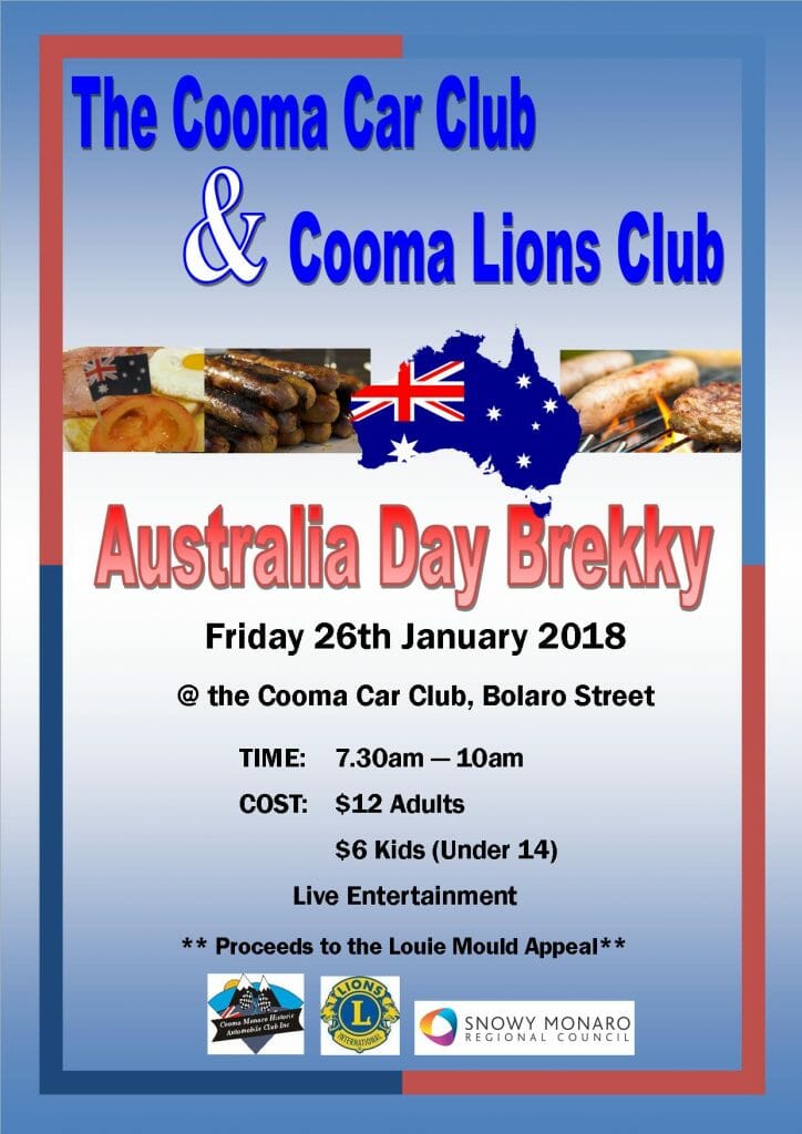 Australia Day Breakfast - Cooma Lions Cooma Car Club