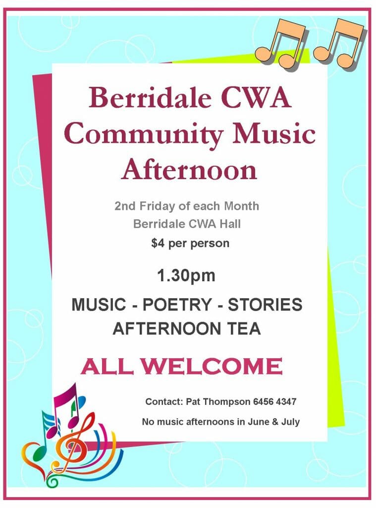 Berridale CWA Community Music Afternoon 2018