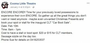 Cooma Little Theatre CAR BOOT SALE