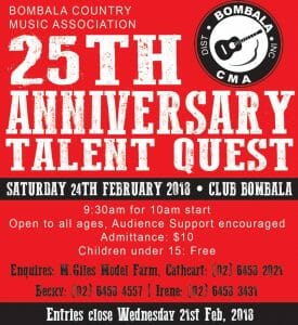 Bombala Country Music Association 25th Anniversary Talent Quest