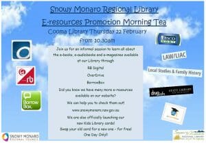 Snowy Monaro Regional Library E-resources Promotion Morning Tea