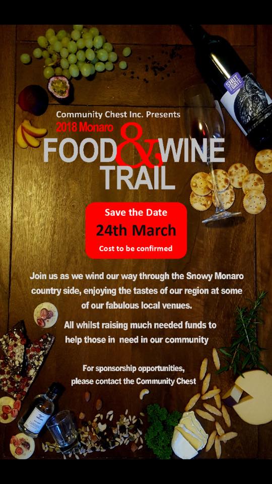 2018 Monaro Food & Wine Trail, presented by Community Chest Inc