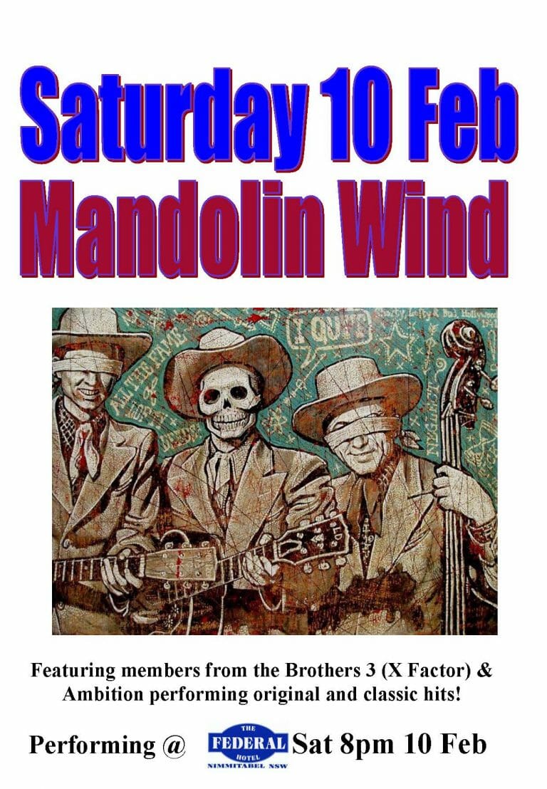 Mandolin Wind performing at The Federal Hotel, Nimmitabel