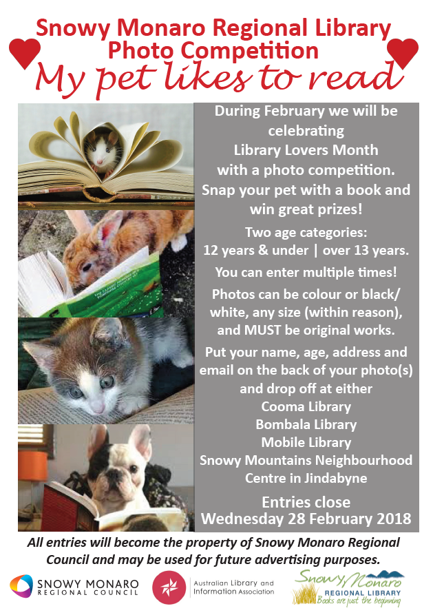 My Pet Likes to Read Library Lovers Month Competition