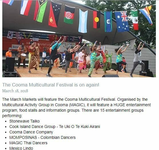 Cooma Multicultural Festival 2018 – Centennial Park, Cooma