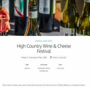 High Country Cheese & Wine Festival Thredbo