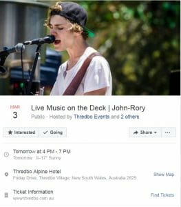 Live Music John-Rory Thredbo