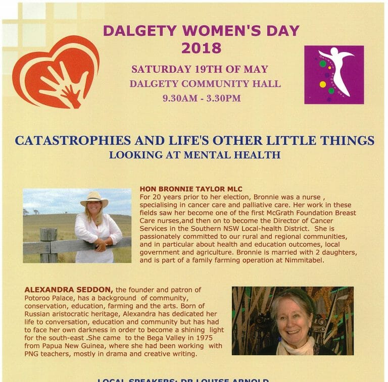 Dalgety Women’s Day 2018: Catastrophies and Life’s Other Little Things