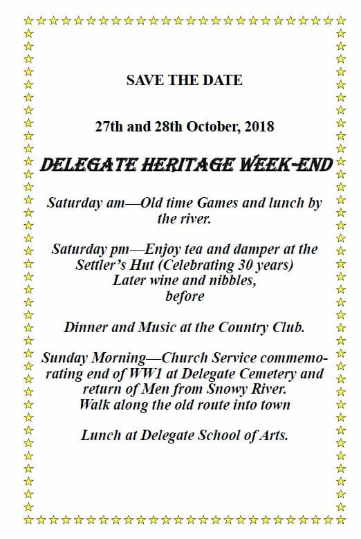 Delegate Heritage weekend