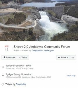 Snowy 2.0 Jindabyne Community Forum