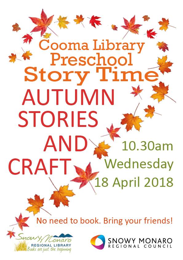 Autumn Stories and Craft: Preschool Story Time @ Cooma Library