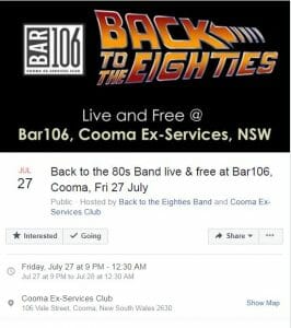 Back to the Eighties Cooma Ex-Services Club