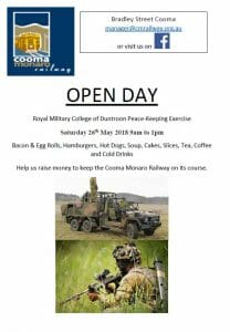 Cooma Monaro Railway Open Day and Military Peace Keeping Exercise